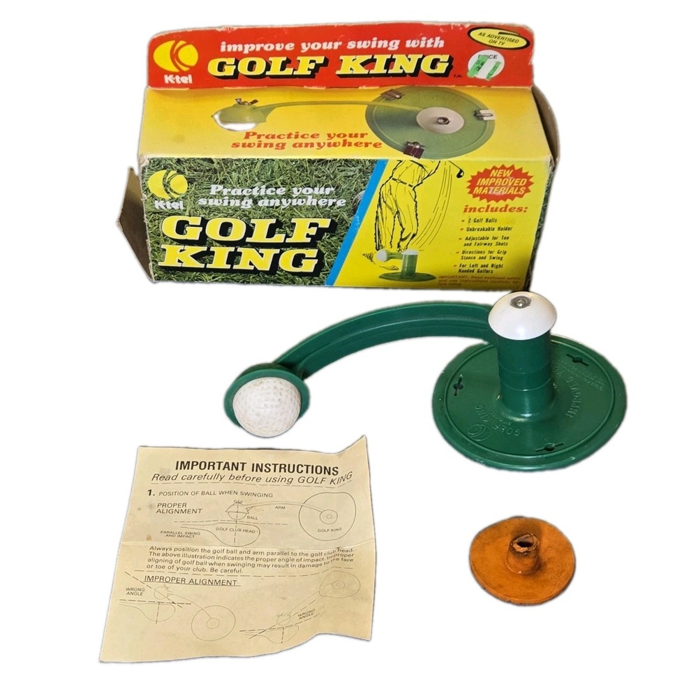 Vtg 1975 K-Tel Golf King Practice Trainer Aid Incomplete Missing Ground Stakes